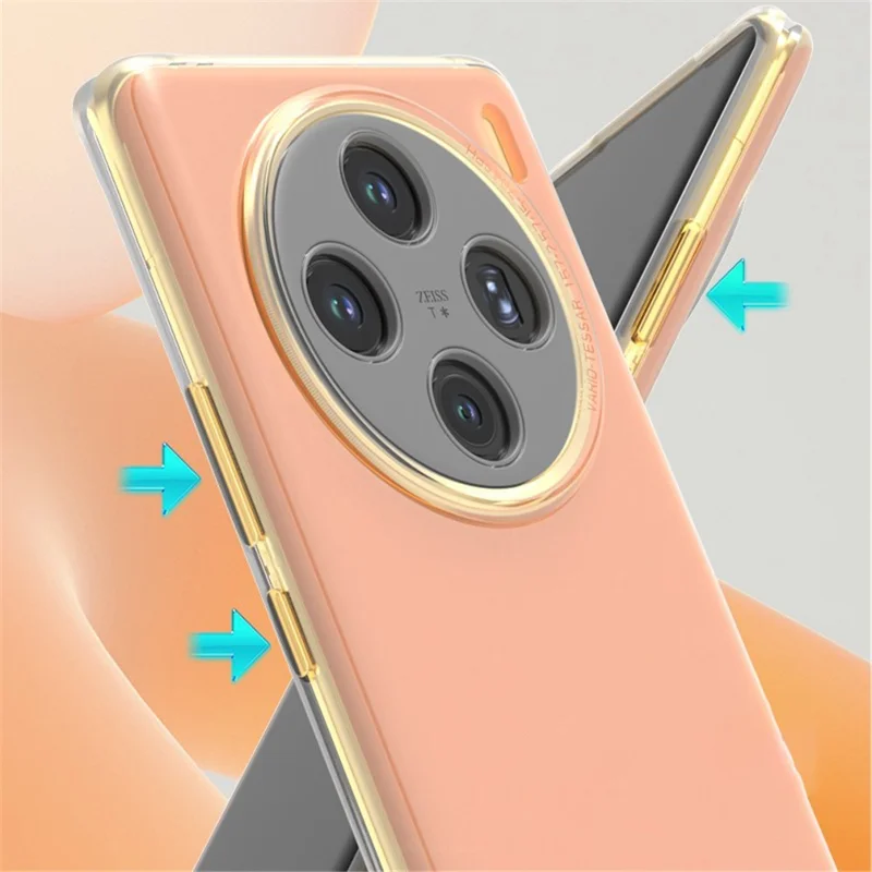 Q.COO For vivo X100 5G Case Drop Protection TPU Protective Back Shell - Transparent Black