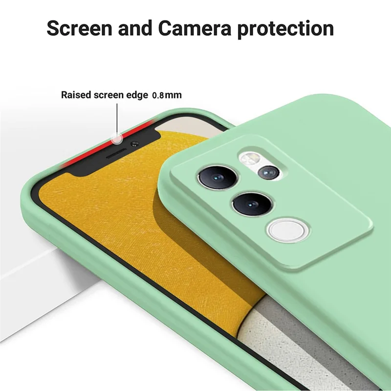 For vivo V30 Lite 5G Case Soft Protective Liquid Silicone Phone Cover with Hand Strap - Green