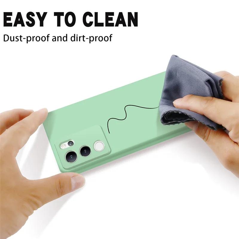 For vivo V30 Lite 5G Case Soft Protective Liquid Silicone Phone Cover with Hand Strap - Green