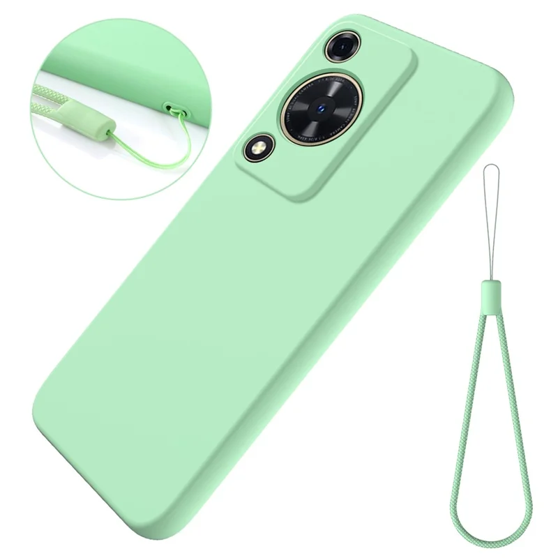 Phone Case for Huawei nova Y72 4G / Enjoy 70 Anti-scratch Liquid Silicone Phone Cover with Strap - Green