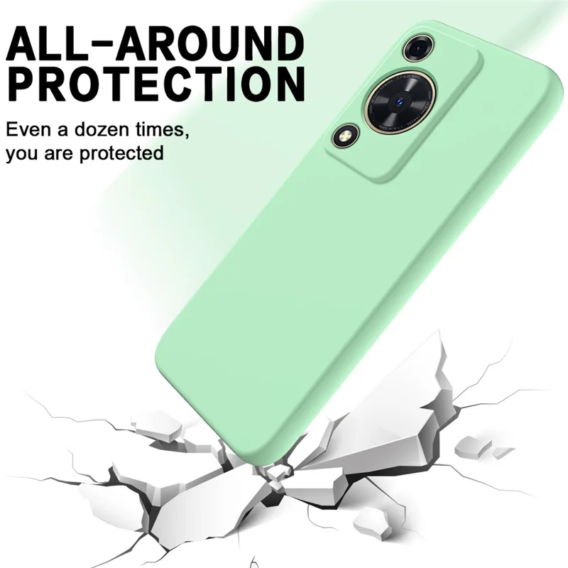 Phone Case for Huawei nova Y72 4G / Enjoy 70 Anti-scratch Liquid Silicone Phone Cover with Strap - Green