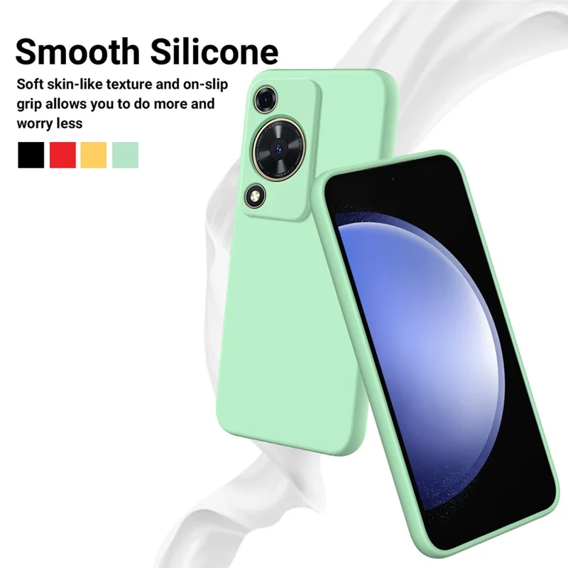 Phone Case for Huawei nova Y72 4G / Enjoy 70 Anti-scratch Liquid Silicone Phone Cover with Strap - Green