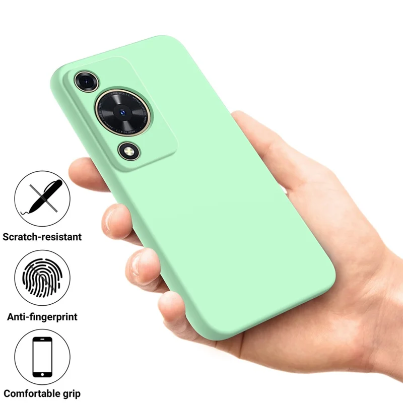 Phone Case for Huawei nova Y72 4G / Enjoy 70 Anti-scratch Liquid Silicone Phone Cover with Strap - Green