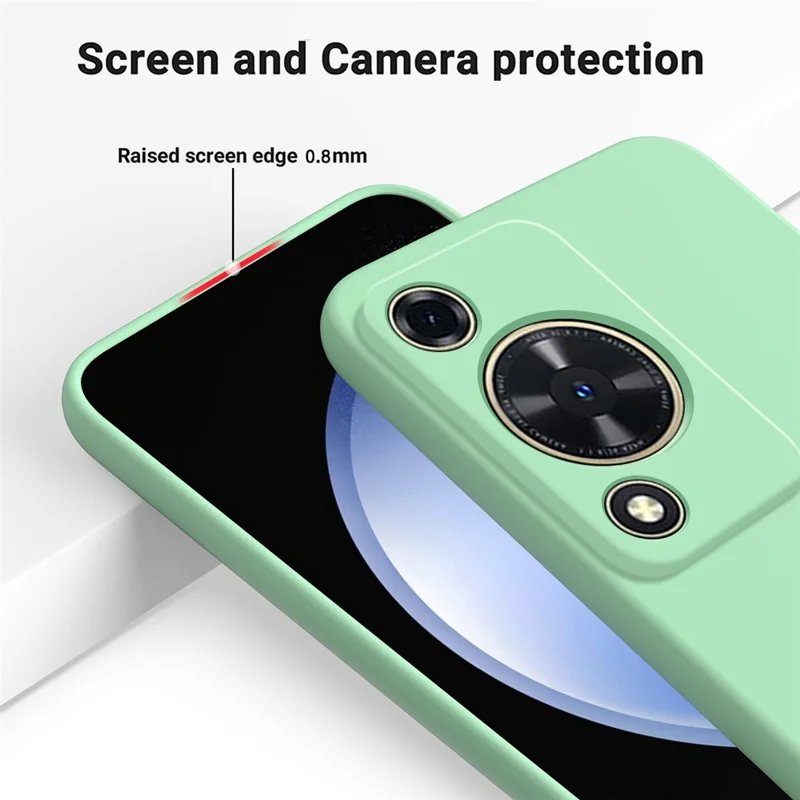 Phone Case for Huawei nova Y72 4G / Enjoy 70 Anti-scratch Liquid Silicone Phone Cover with Strap - Green