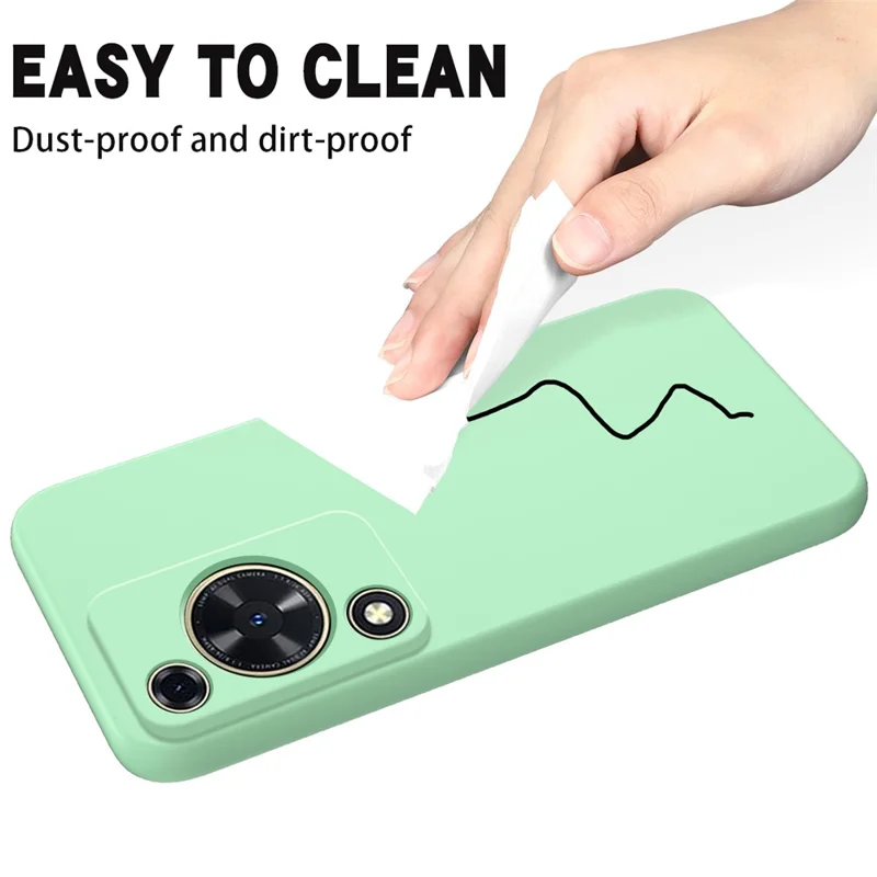 Phone Case for Huawei nova Y72 4G / Enjoy 70 Anti-scratch Liquid Silicone Phone Cover with Strap - Green