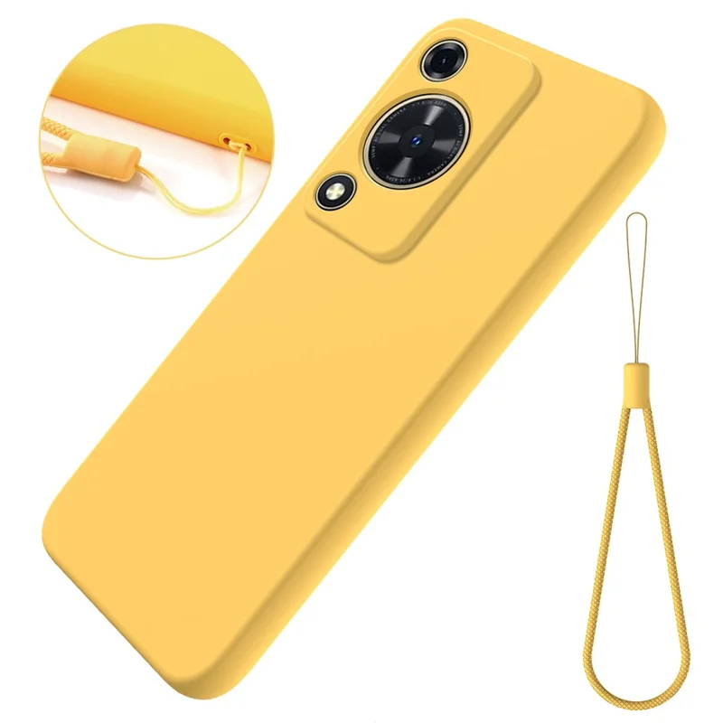 Custodia per telefono per Huawei nova Y72 4G / Enjoy 70 Anti-graffio Custodia in silicone liquido con cinturino - Giallo