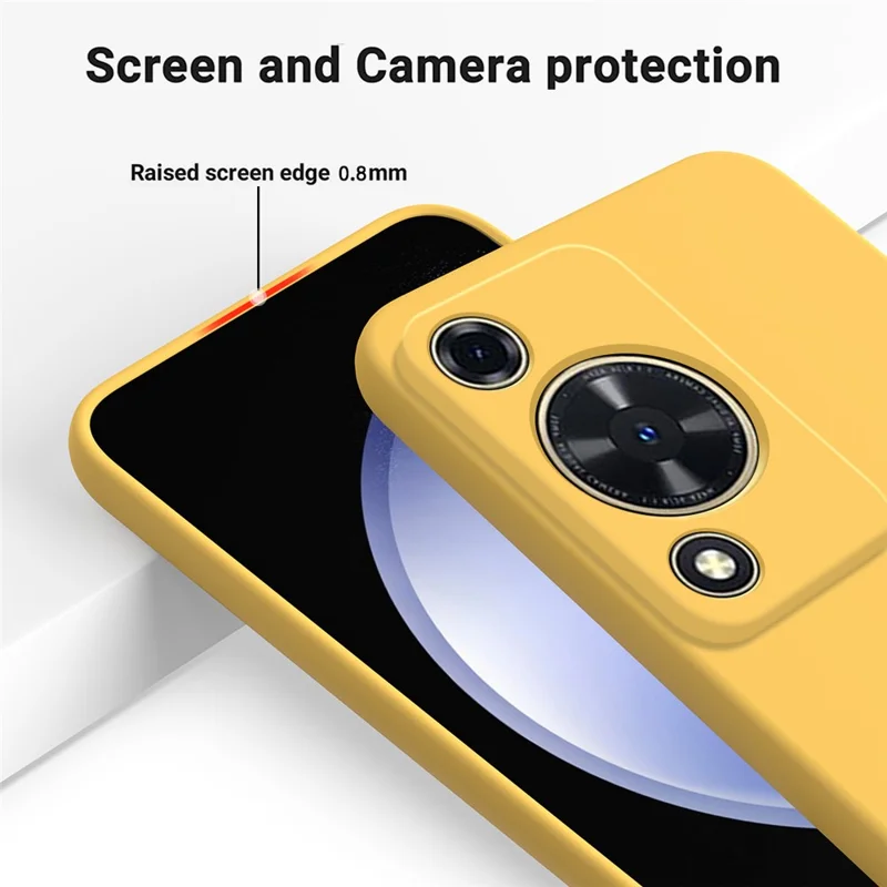 Custodia per telefono per Huawei nova Y72 4G / Enjoy 70 Anti-graffio Custodia in silicone liquido con cinturino - Giallo