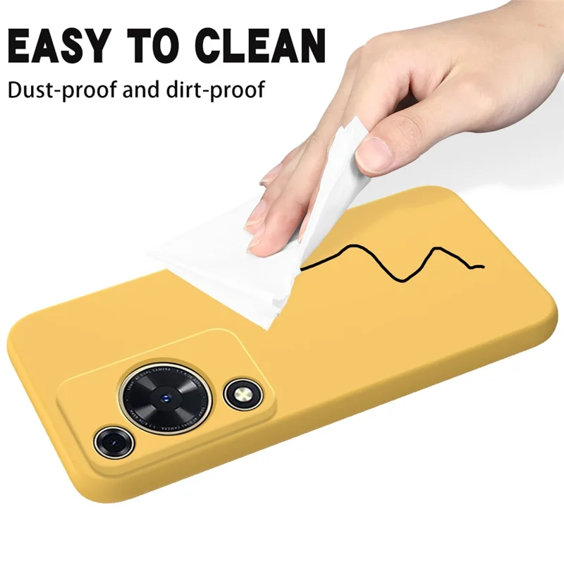 Custodia per telefono per Huawei nova Y72 4G / Enjoy 70 Anti-graffio Custodia in silicone liquido con cinturino - Giallo