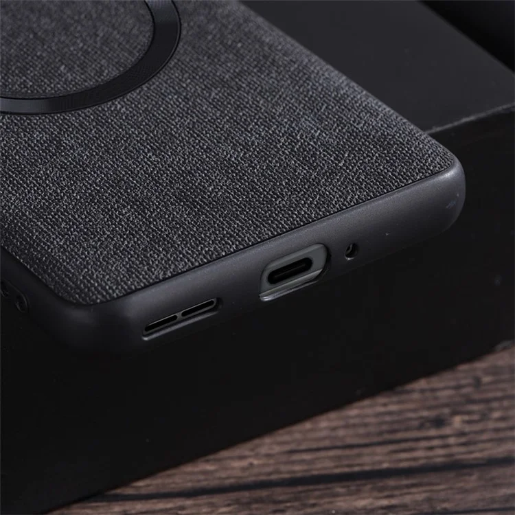 For OnePlus 12 5G Magnetic Case TPU+Cloth Scratch Resistant Phone Cover - Cyan