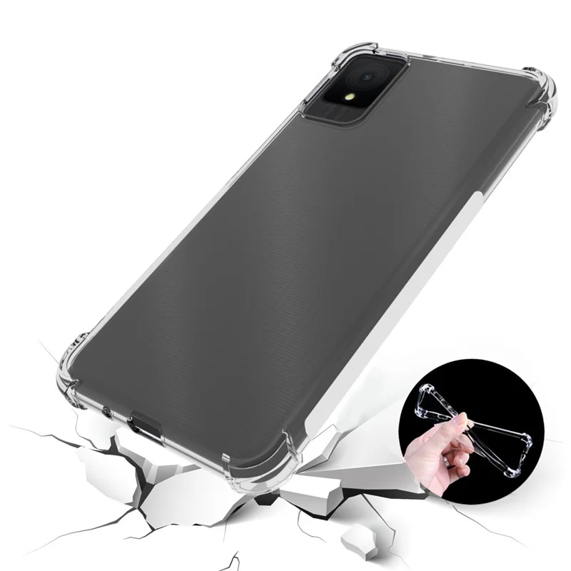 For TCL 502 Case Transparent Four Corner Airbag TPU Phone Back Shell