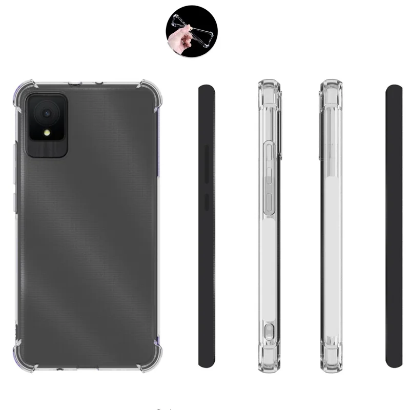 For TCL 502 Case Transparent Four Corner Airbag TPU Phone Back Shell