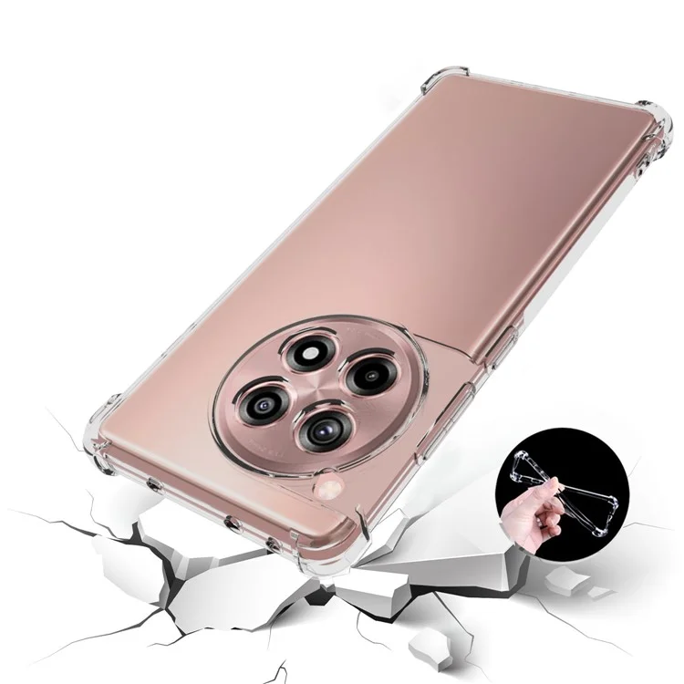 For OnePlus Ace 3 5G / 12R 5G Four Corner Airbag Cell Phone Case HD Clear Non-Slip TPU Phone Cover