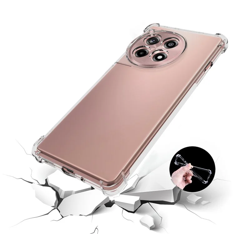 For OnePlus Ace 3 5G / 12R 5G Four Corner Airbag Cell Phone Case HD Clear Non-Slip TPU Phone Cover