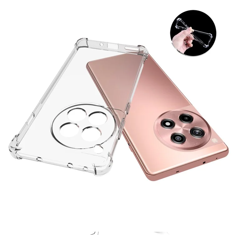 For OnePlus Ace 3 5G / 12R 5G Four Corner Airbag Cell Phone Case HD Clear Non-Slip TPU Phone Cover