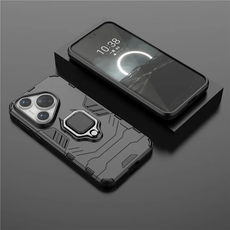 Pour Huawei Pura 70 Pro / Pura 70 Pro+ Étui avec support Coque de protection en PC + TPU - Noir