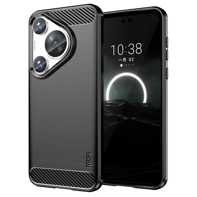MOFI JK TPU Series-1 For Huawei Pura 70 Pro / Pura 70 Pro+ Case Brushed Soft TPU Drop-proof Phone Cover - Black