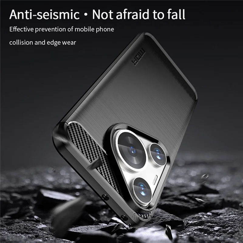MOFI JK TPU Series-1 For Huawei Pura 70 Pro / Pura 70 Pro+ Case Brushed Soft TPU Drop-proof Phone Cover - Black