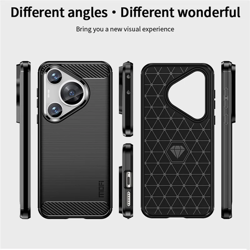 MOFI JK TPU Series-1 For Huawei Pura 70 Pro / Pura 70 Pro+ Case Brushed Soft TPU Drop-proof Phone Cover - Black