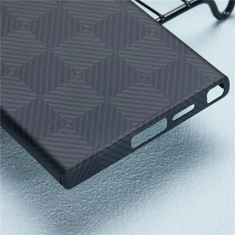 For Samsung Galaxy S24 Ultra Aramid Fiber Case Metal Lens Protection Phone Cover Case-Less Touch Feeling - Black
