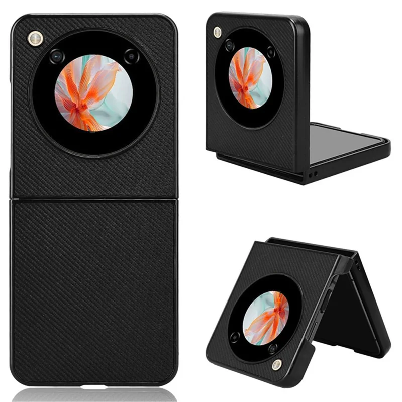 ZTE nubia Flip 5G hoesje Schokbestendig PU-leer met PC-telefoonhoes - Zwart