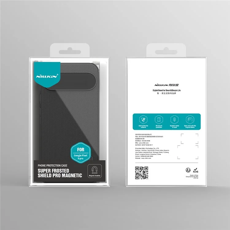 NILLKIN Super Frosted Shield Pro for Google Pixel 9 Pro XL Case Anti-Fingerprint PC+TPU Phone Cover - Black