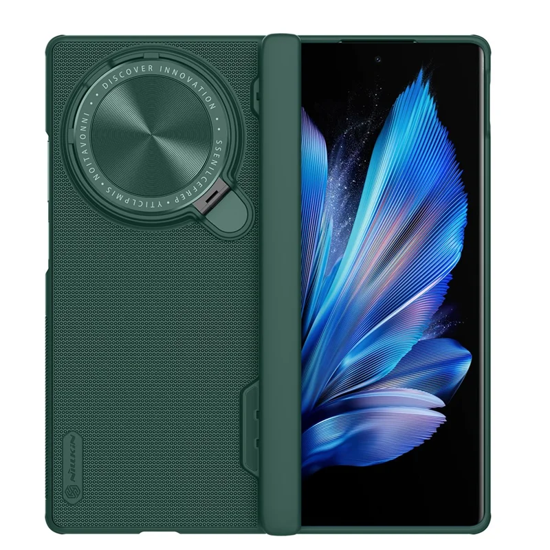 NILLKIN Super Frosted Shield Prop for vivo X Fold3 Kickstand Case Camera Lens Lid Phone Back Cover - Green