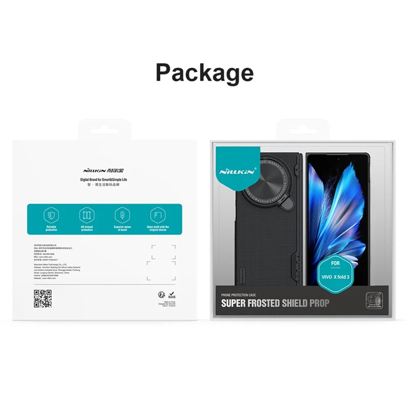 NILLKIN Super Frosted Shield Prop for vivo X Fold3 Kickstand Case Camera Lens Lid Phone Back Cover - Green