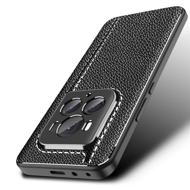 Para Honor Magic6 Ultimate 5G Case Non-Slip Grip Litchi Texture TPU Phone Cover - Negro