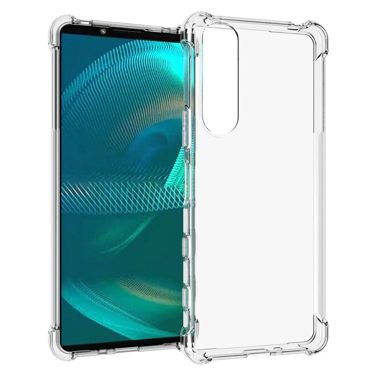 Para Sony Xperia 5 III 5G Capa Transparente TPU Quatro Cantos à Prova de Choques Capa de Telefone
