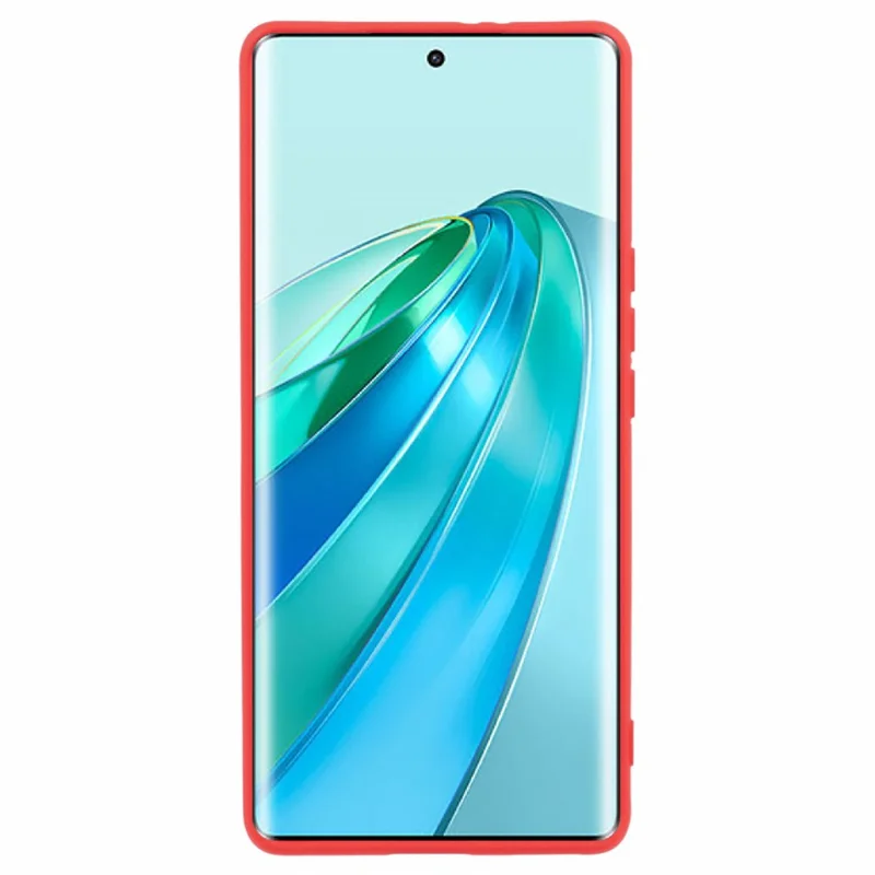 Phone Case for Honor X9a 5G Flexible TPU 2.0mm Arc Edge Phone Back Cover - Red