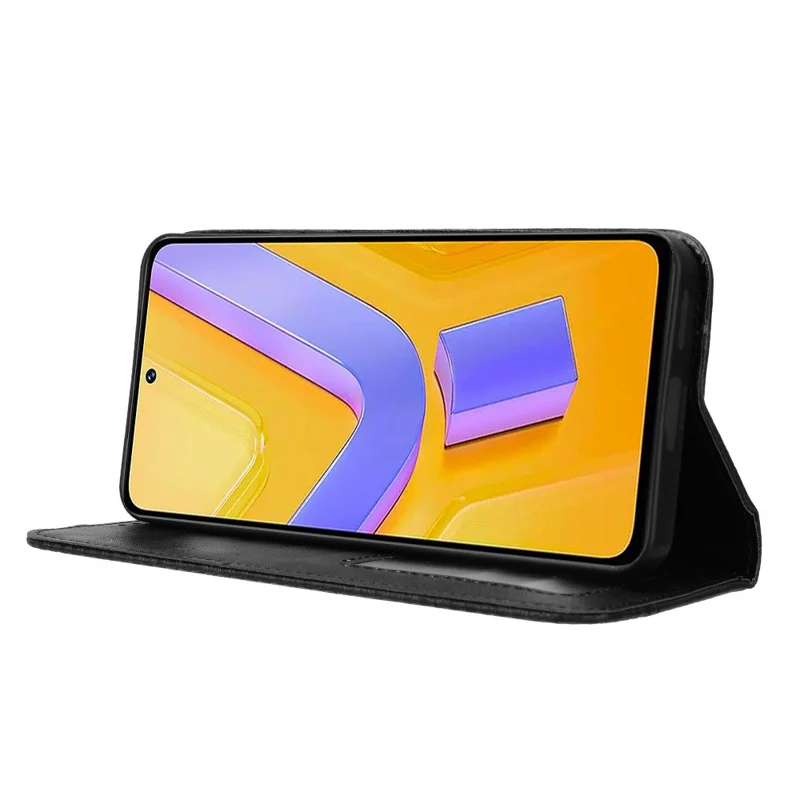 Для vivo Y200e 5G / V40 SE 5G / Y100 5G (Индонезия) / V30 Lite 4G / T3 5G / Y100 4G / V30 SE 5G Чехол для телефона Магнитная кожаная крышка - Черный