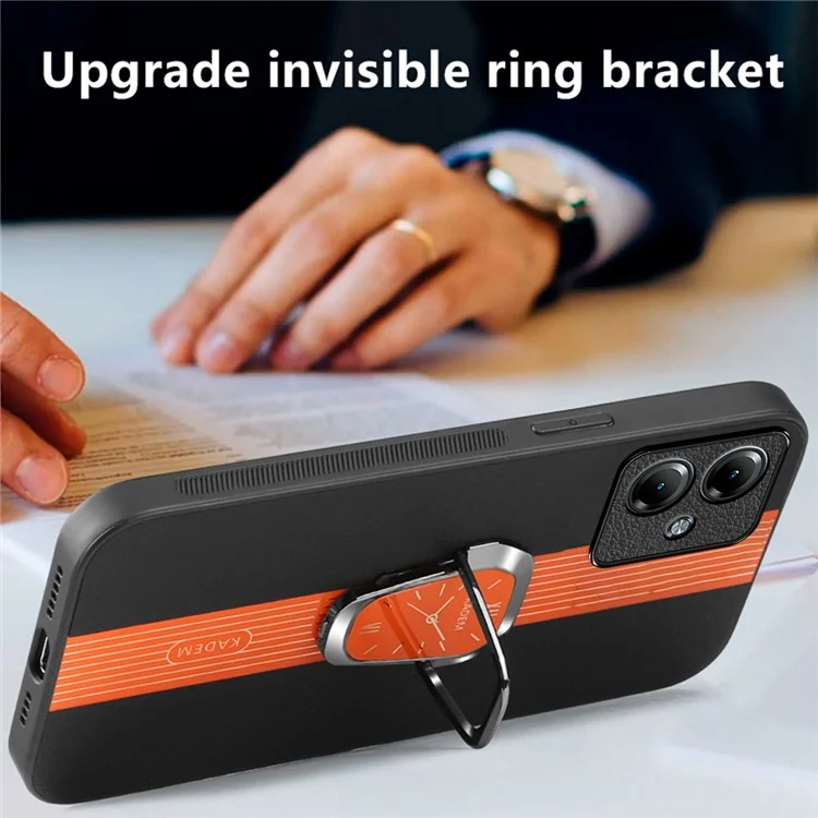 KADEM For Motorola Moto G14 4G Cover Folding Kickstand PU+TPU+Acrylic Cell Phone Case - Green