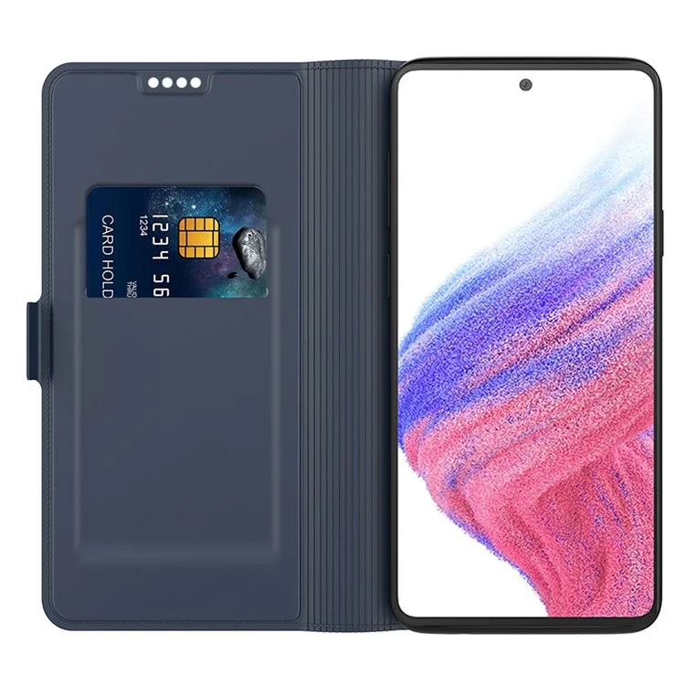 Per Samsung Galaxy F15 5G Custodia per cellulare Flip Stand PU Pelle Cover con slot per schede - Blu