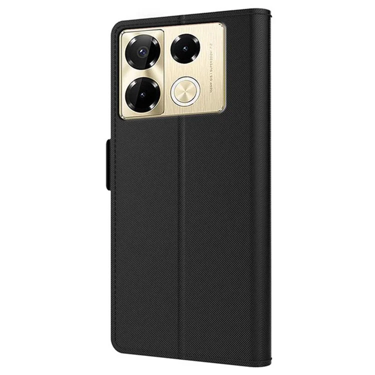 Per Infinix Note 40 Pro 5G Custodia in Pelle con Slot per Schede Custodia per Telefono con Specchio - Nero