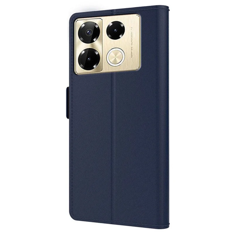 For Infinix Note 40 Pro 5G Case Leather Card Slot Phone Cover with Mirror - Blue