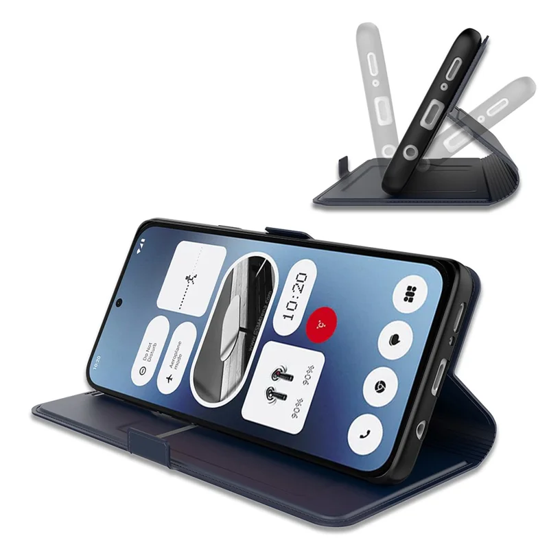 For Nothing Phone (2a) Plus / Phone (2a) Case Folding Stand PU Leather Shock-Absorbent Phone Cover - Blue