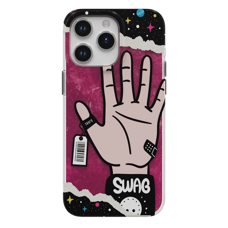 TGVI'S Stylish Series Per iPhone 15 Pro Case Graffiti Style PET+TPU Anti-drop Phone Cover - Punk
