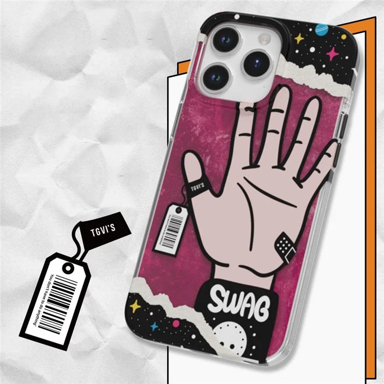 TGVI'S Stylish Series For iPhone 15 Pro Max Case IML Graffiti Pattern PET+TPU Phone Cover - Punk