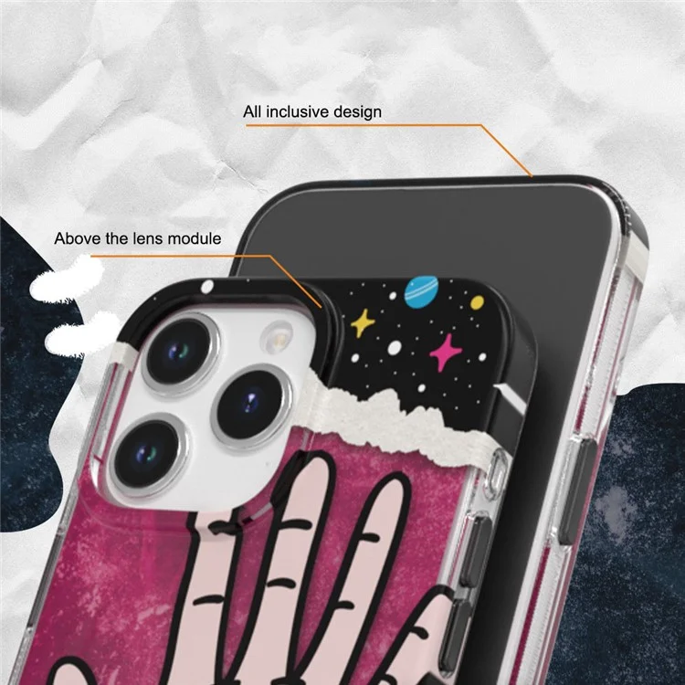 TGVI'S Stylish Series For iPhone 15 Pro Max Case IML Graffiti Pattern PET+TPU Phone Cover - Punk