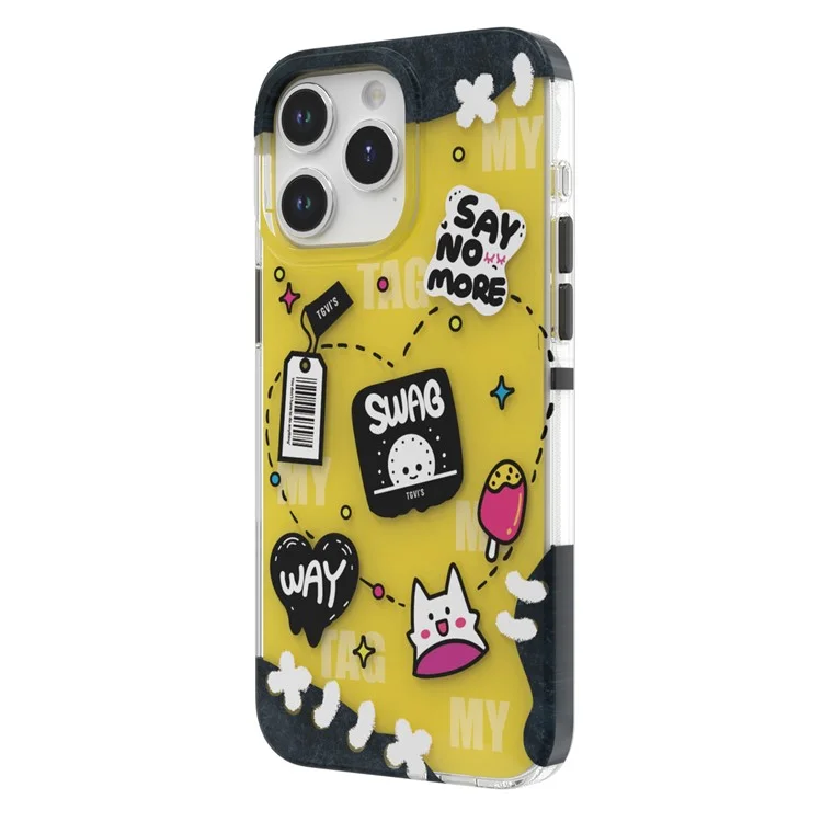TGVI'S Stylish Series For iPhone 15 Pro Max Case IML Graffiti Pattern PET+TPU Phone Cover - Pattern Splicing