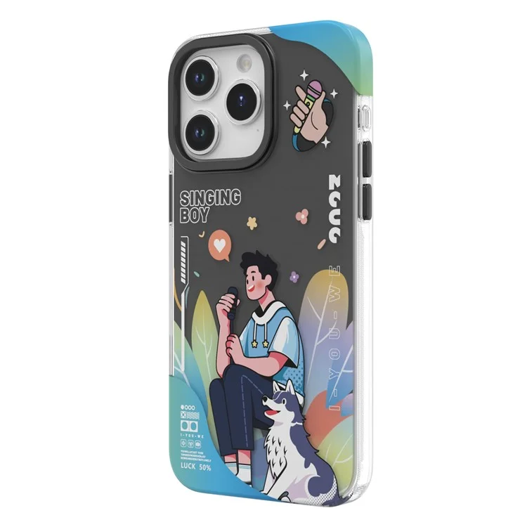 TGVI'S Stylish Series For iPhone 15 Pro Max Case Musical Style IML PET+TPU Phone Cover - Schwarz