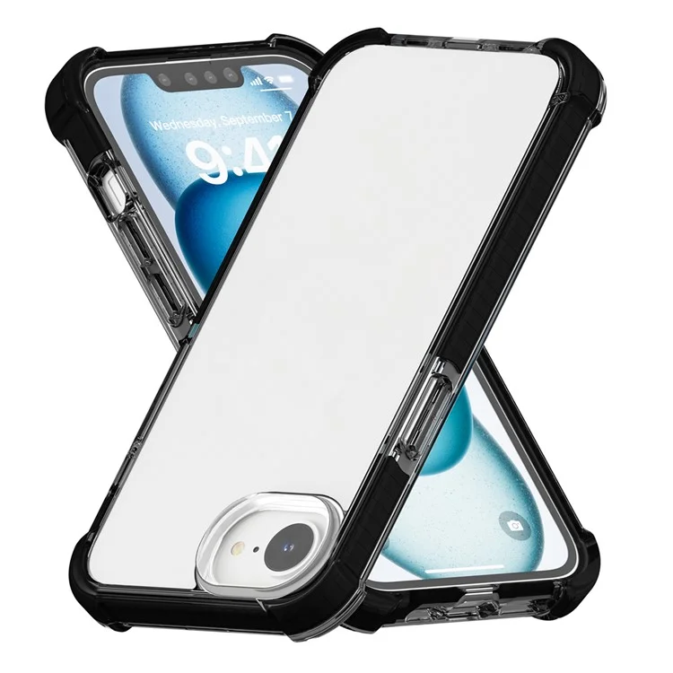 Coque pour iPhone SE (2025) 3-en-1 Protection contre les chutes TPU+TPE+Acrylique - Noir