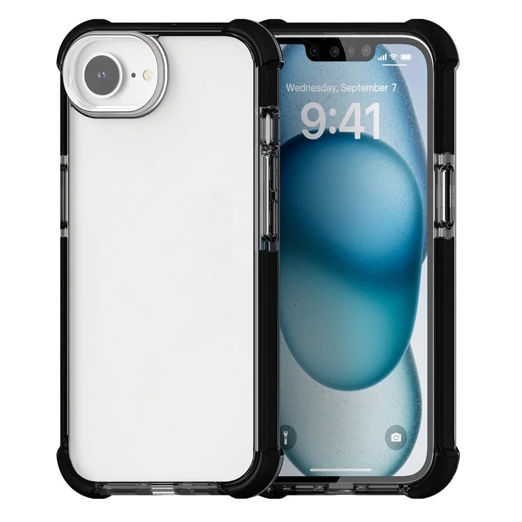 Coque pour iPhone SE (2025) 3-en-1 Protection contre les chutes TPU+TPE+Acrylique - Noir