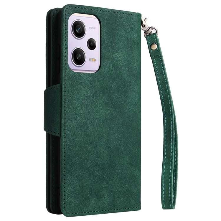 For Xiaomi Redmi Note 12 Pro Speed 5G / Note 12 Pro 5G / Poco X5 Pro 5G Case Wallet Rivet Decor Leather Folio Flip Phone Cover - Green