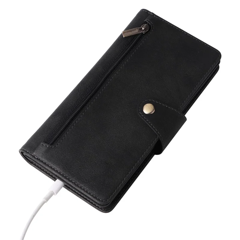 For Xiaomi Redmi Note 12 Pro Speed 5G / Note 12 Pro 5G / Poco X5 Pro 5G Case Wallet Rivet Decor Leather Folio Flip Phone Cover - Black