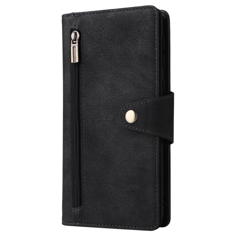 For Xiaomi Redmi Note 12 Pro Speed 5G / Note 12 Pro 5G / Poco X5 Pro 5G Case Wallet Rivet Decor Leather Folio Flip Phone Cover - Black