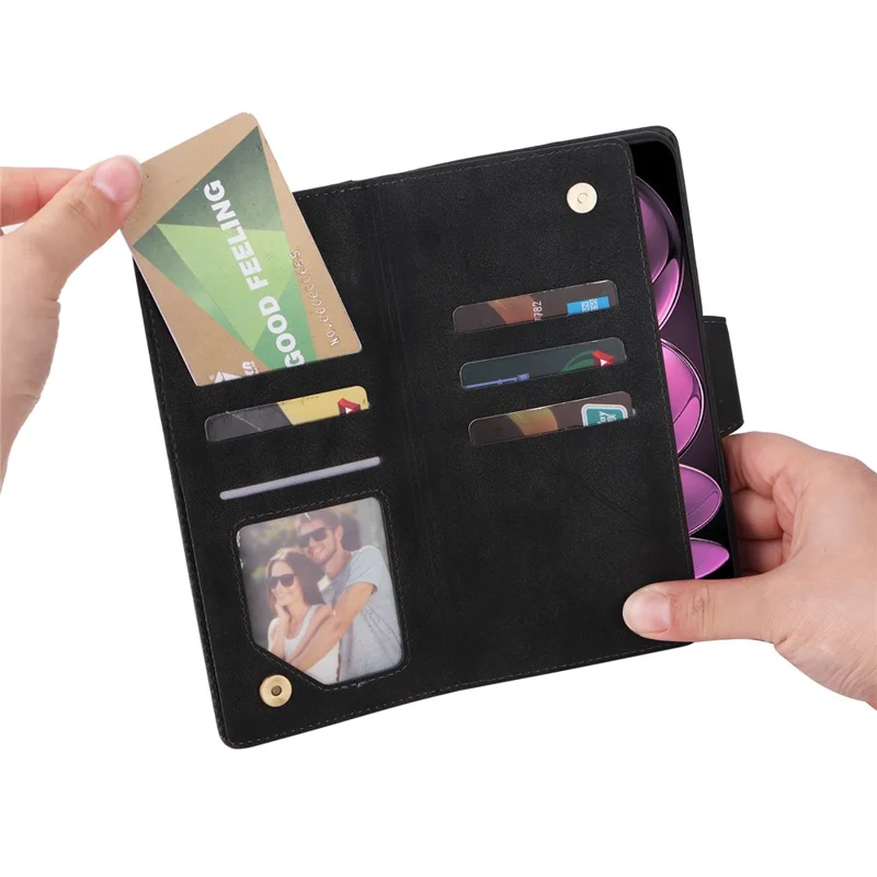 For Xiaomi Redmi Note 12 Pro Speed 5G / Note 12 Pro 5G / Poco X5 Pro 5G Case Wallet Rivet Decor Leather Folio Flip Phone Cover - Black