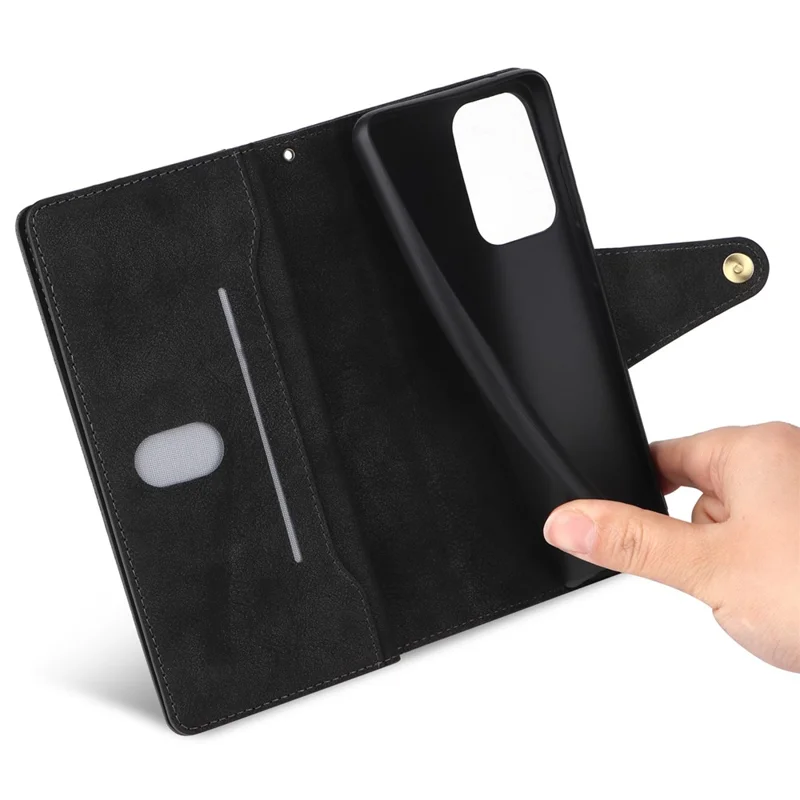 For Xiaomi Redmi Note 12 Pro Speed 5G / Note 12 Pro 5G / Poco X5 Pro 5G Case Wallet Rivet Decor Leather Folio Flip Phone Cover - Black