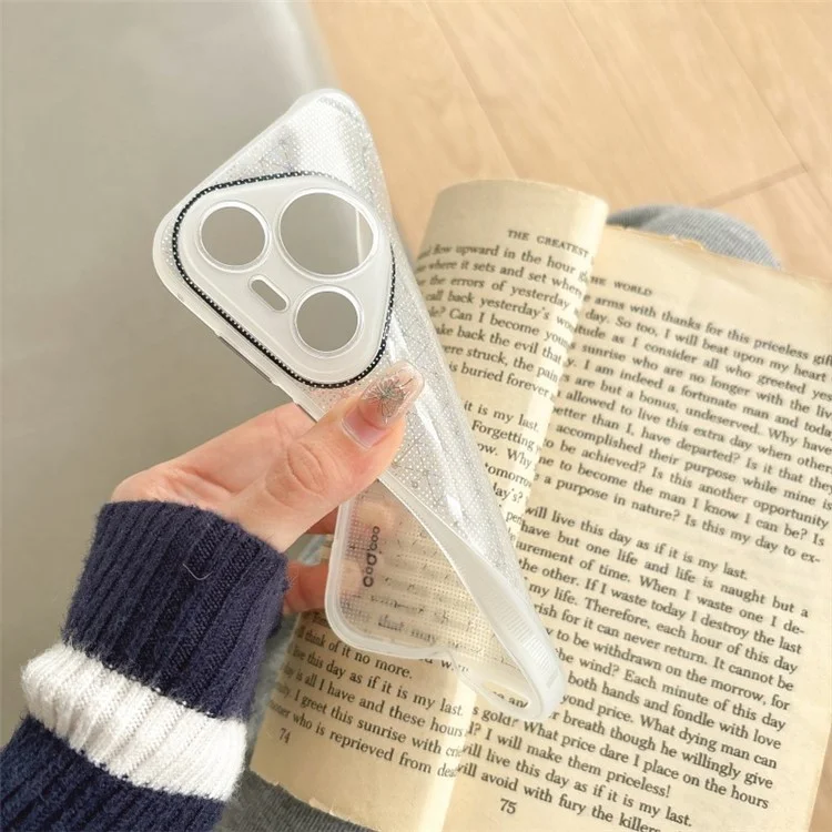 Q.COO For Huawei Pura 70 Case Sparkling Soft TPU Phone Protective Cover - White