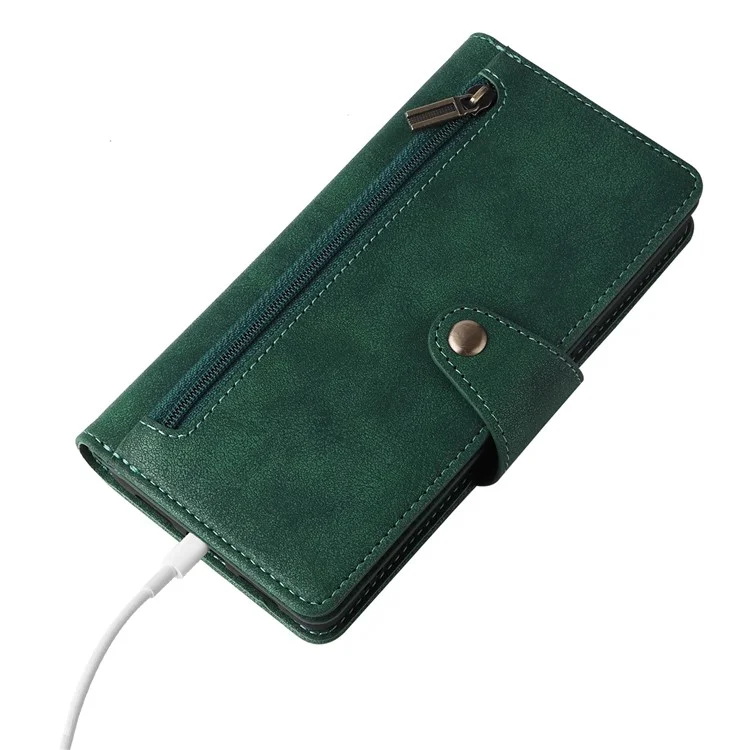 Funda para Google Pixel 7 5G Múltiples Ranuras para Tarjetas Decoración con Remaches Soporte de Piel - Verde
